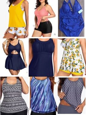 Women’s Navy Blue Tankini Swim Top - Classic Coverage